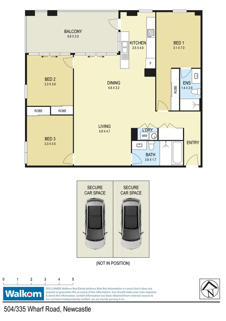 Floorplan of Homely apartment listing, 504/335 Wharf Road, Newcastle NSW 2300