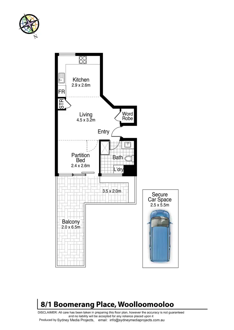 Floorplan of Homely apartment listing, 8G/1 Boomerang Place, Woolloomooloo NSW 2011