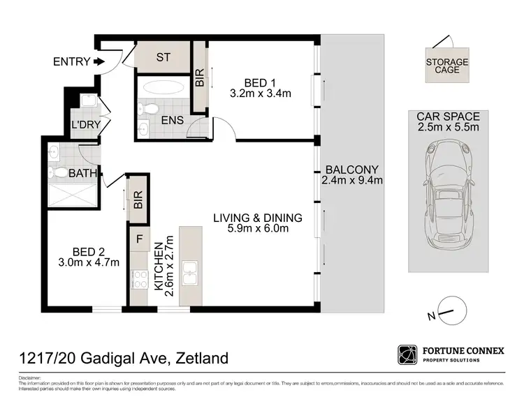 Floorplan of Homely apartment listing, 1217/20 Gadigal Avenue, Zetland NSW 2017