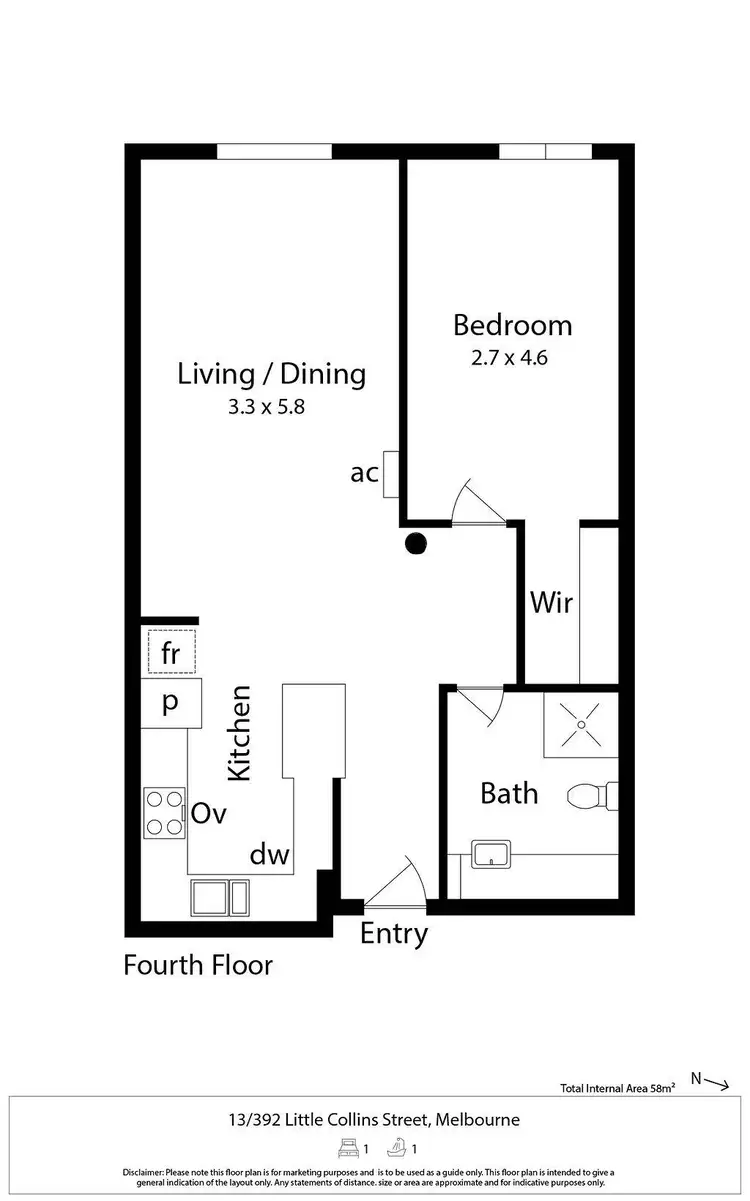 Floorplan of Homely apartment listing, 13/392 Little Collins Street, Melbourne VIC 3000