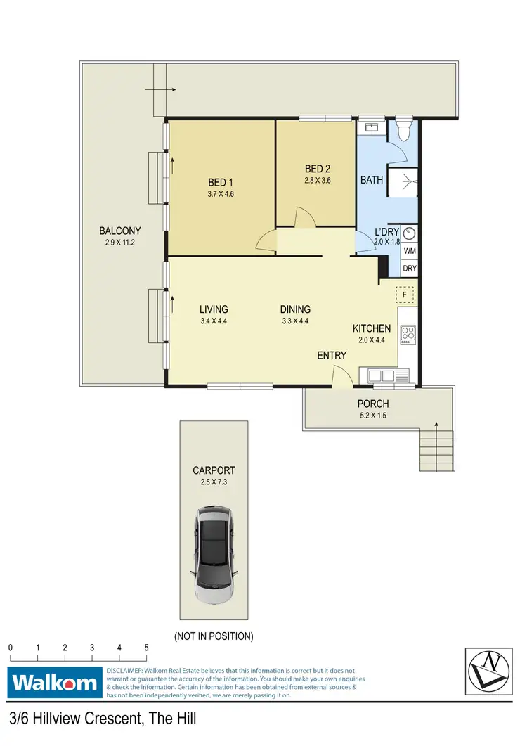 Floorplan of Homely apartment listing, 3/6 Hillview Crescent, The Hill NSW 2300