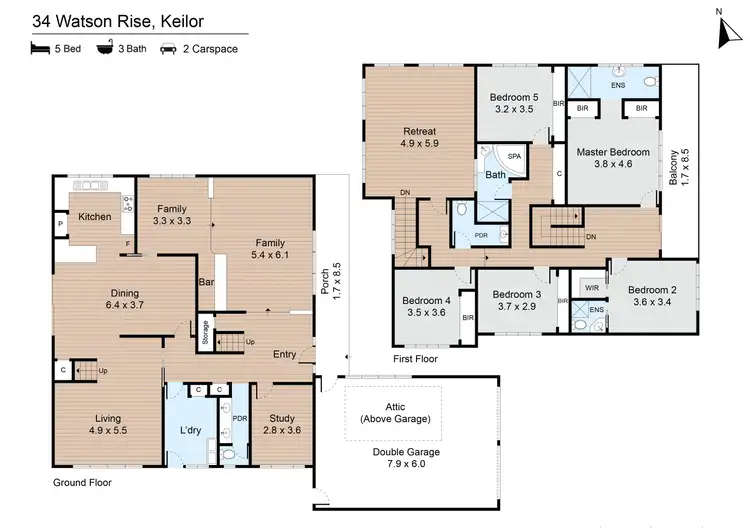Floorplan of Homely house listing, 34 Watson Rise, Keilor VIC 3036