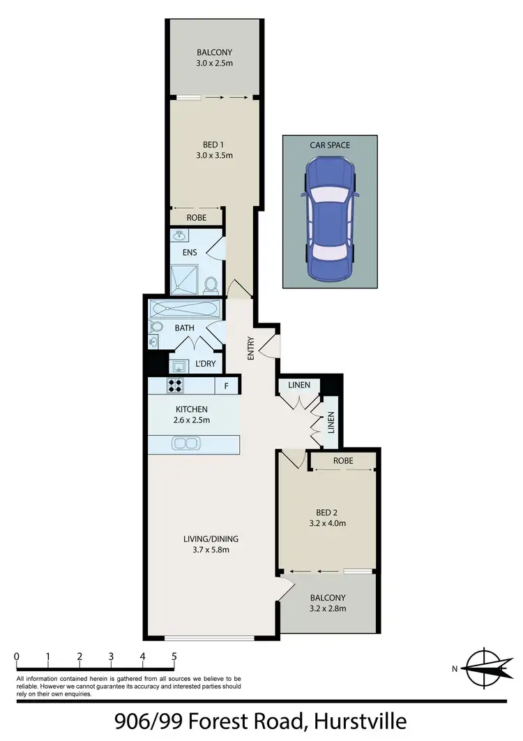 Floorplan of Homely apartment listing, 906/99 Forest Road, Hurstville NSW 2220