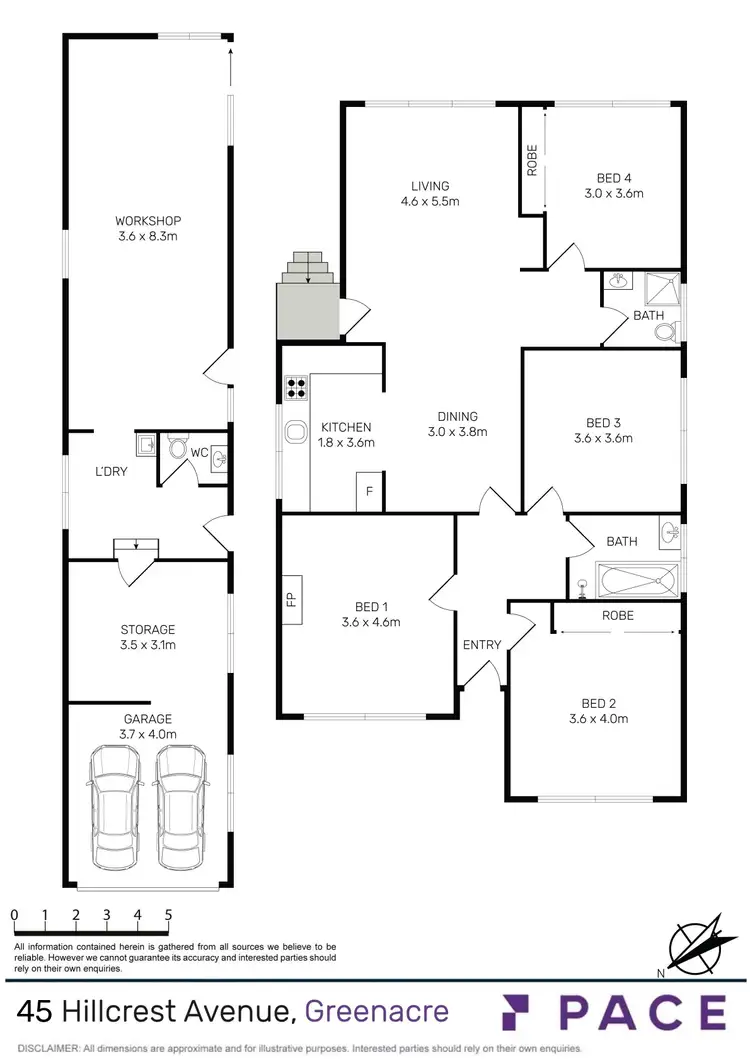 Floorplan of Homely house listing, 45 Hillcrest Avenue, Greenacre NSW 2190