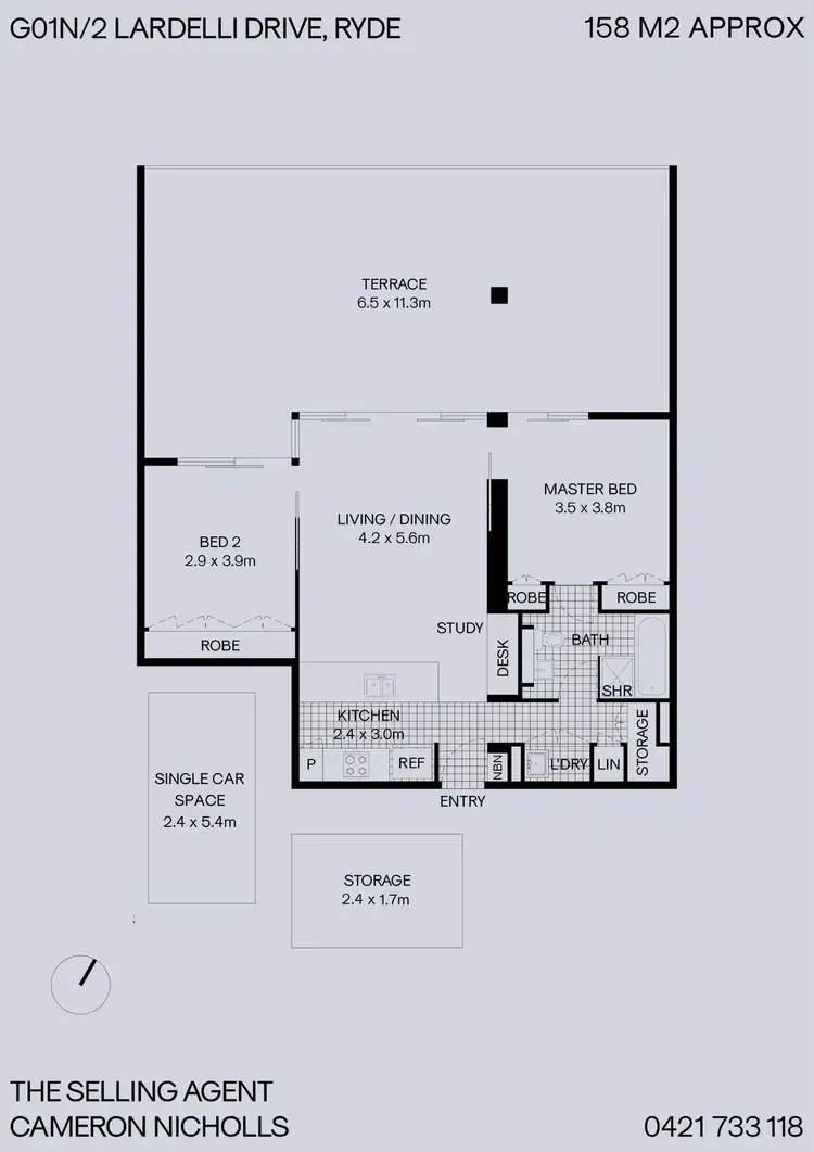 Floorplan of Homely apartment listing, G01N/2 Lardelli Drive, Ryde NSW 2112