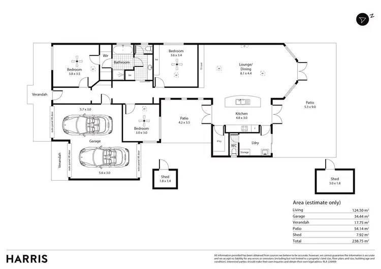 Floorplan of Homely house listing, 8 McFarlane Avenue, Mitchell Park SA 5043
