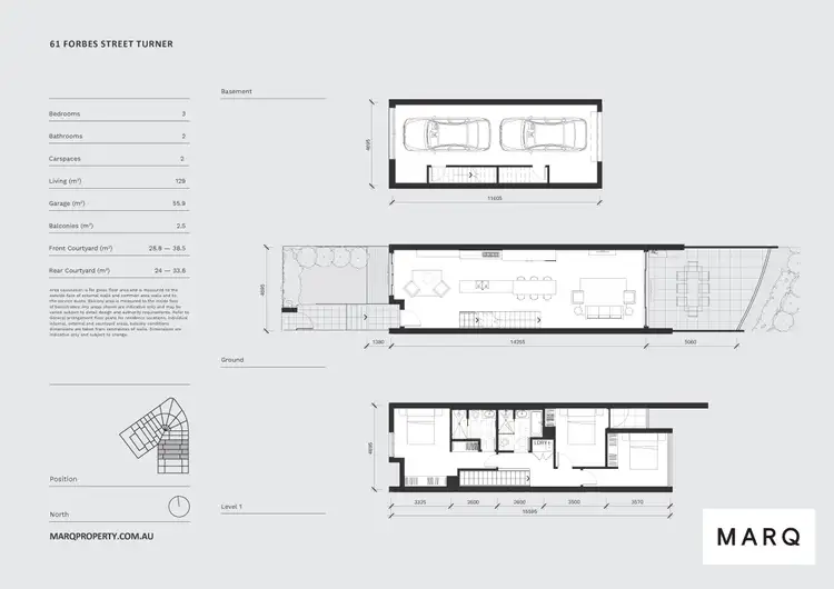 Floorplan of Homely townhouse listing, 61 Forbes Street, Turner ACT 2612
