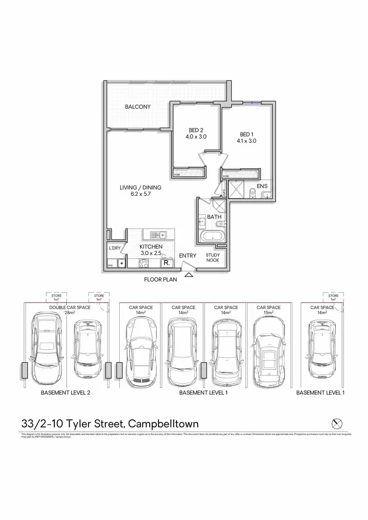 Floorplan of Homely apartment listing, 33/2-10 Tyler Street, Campbelltown NSW 2560