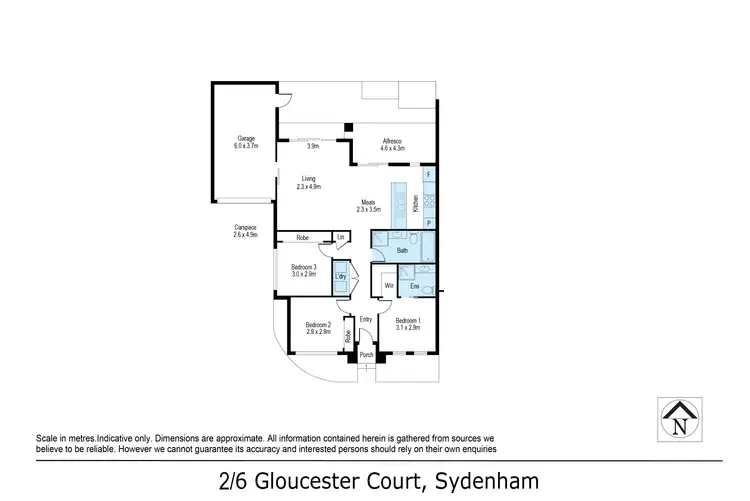 Floorplan of Homely unit listing, 2/6 Gloucester Court, Sydenham VIC 3037