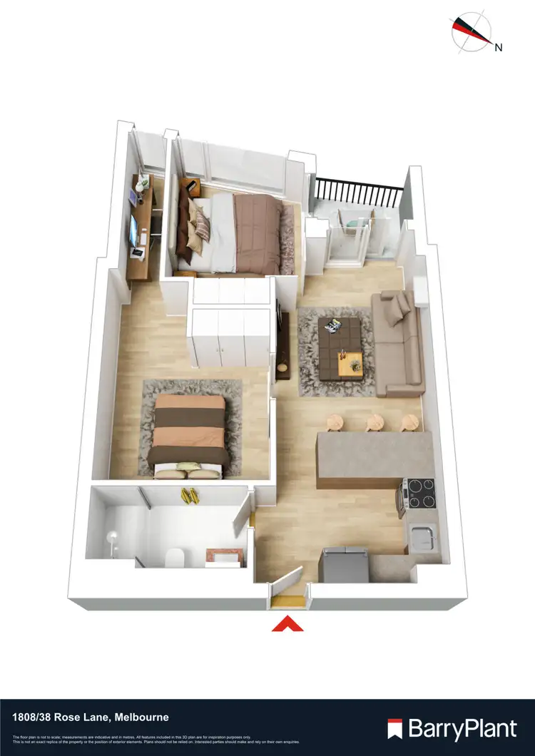 Floorplan of Homely apartment listing, 1808/38 Rose Lane, Melbourne VIC 3000