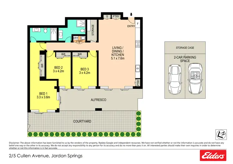 Floorplan of Homely apartment listing, 2/5 Cullen Avenue, Jordan Springs NSW 2747