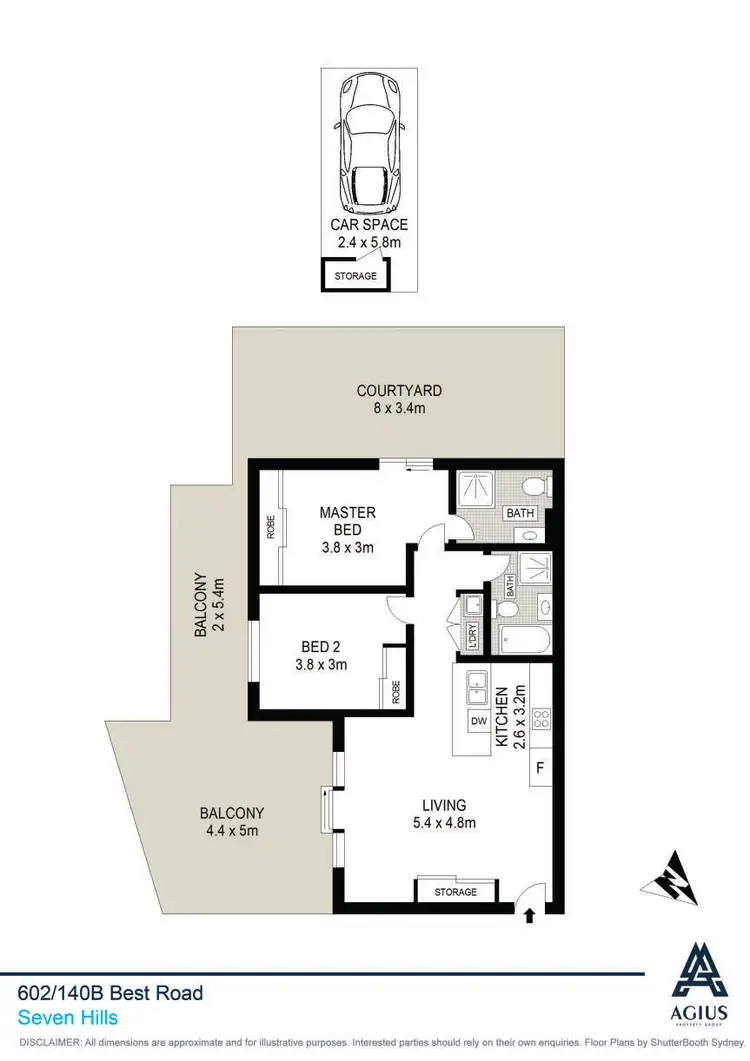 Floorplan of Homely apartment listing, 602/140B Best Road, Seven Hills NSW 2147