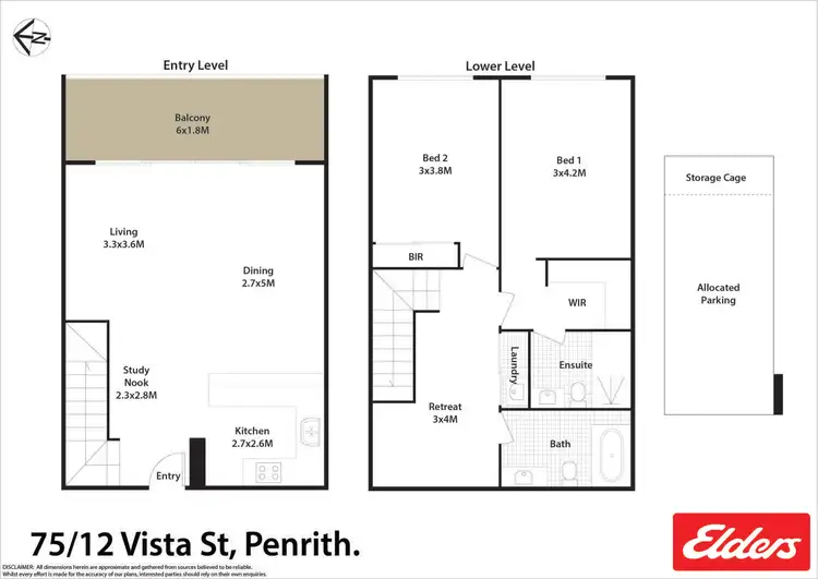 Floorplan of Homely unit listing, 75/12 Vista Street, Penrith NSW 2750