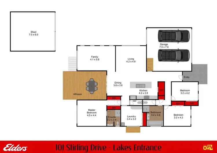 Floorplan of Homely house listing, 101 Stirling Drive, Lakes Entrance VIC 3909