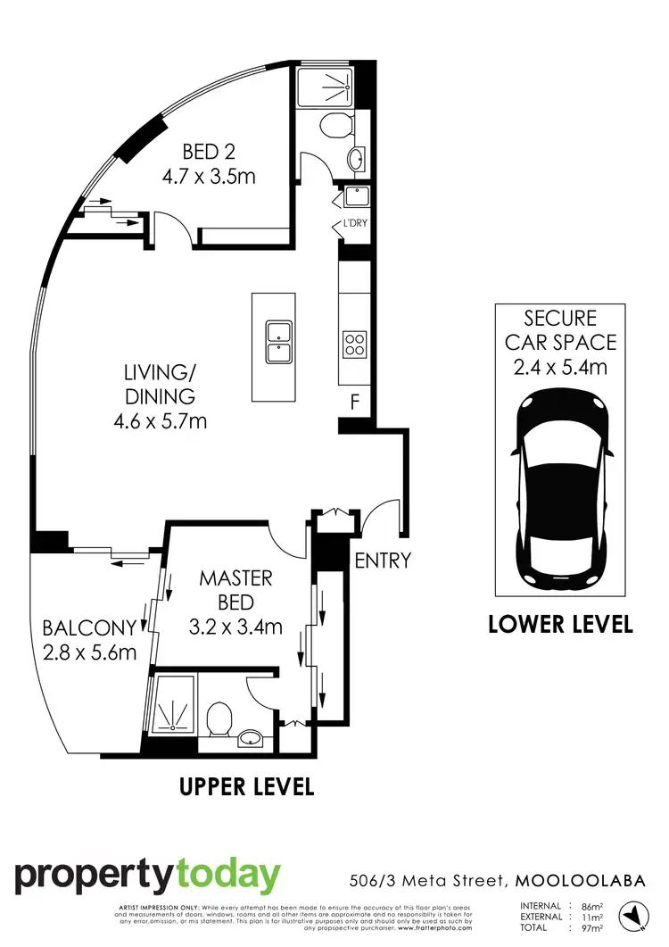 Floorplan of Homely unit listing, 506/3 Meta Street, Mooloolaba QLD 4557
