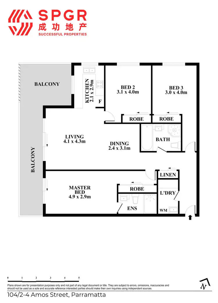 Floorplan of Homely apartment listing, 104/2-4 Amos Street, Parramatta NSW 2150