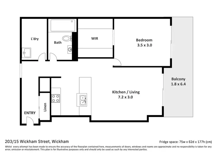 Floorplan of Homely apartment listing, 203/15 Wickham Street, Wickham NSW 2293