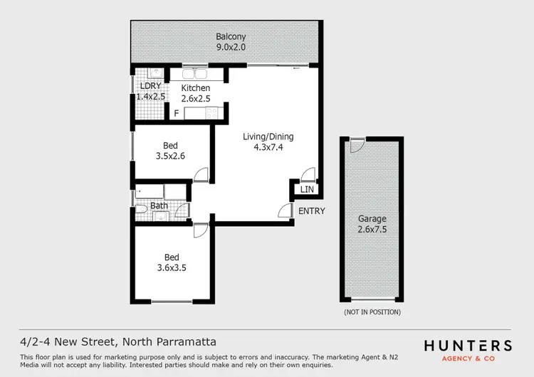 Floorplan of Homely unit listing, 4/2-4 New Street, North Parramatta NSW 2151