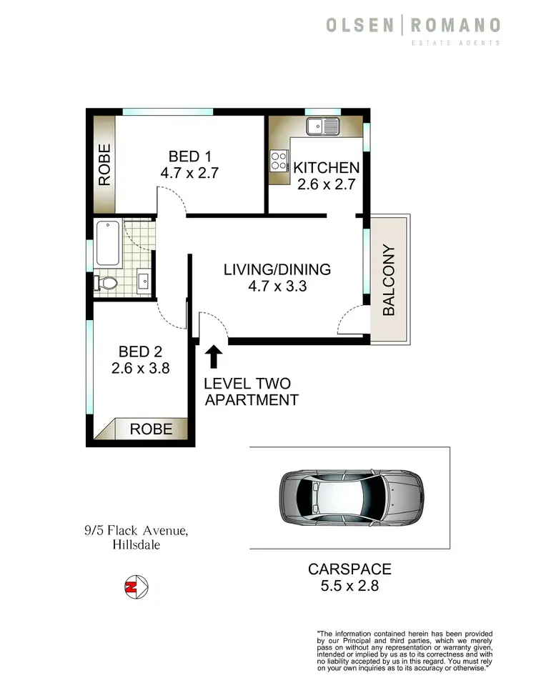 Floorplan of Homely apartment listing, 9/5 Flack Avenue, Hillsdale NSW 2036