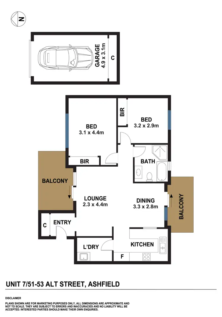 Floorplan of Homely unit listing, 7/51-55 Alt Street, Ashfield NSW 2131