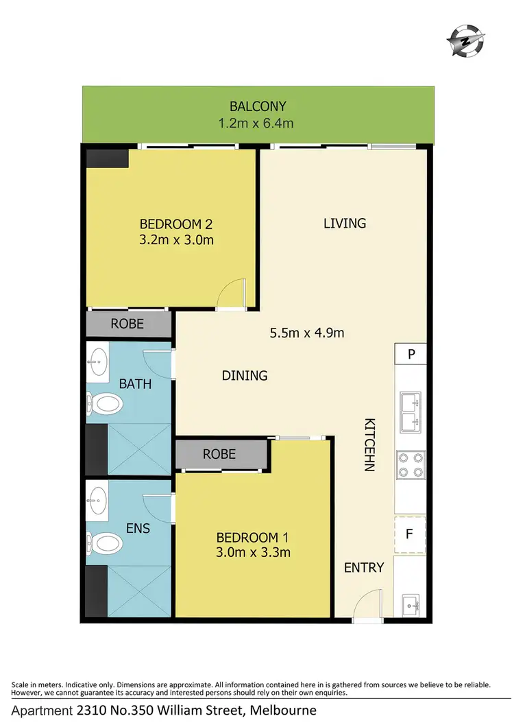 Floorplan of Homely apartment listing, 2310/350 William Street, Melbourne VIC 3000