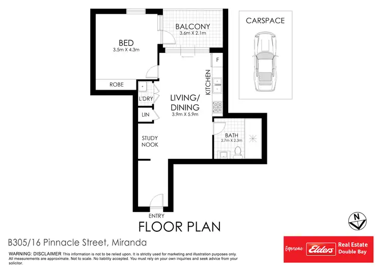 Floorplan of Homely apartment listing, B305/16 Pinnacle Street, Miranda NSW 2228