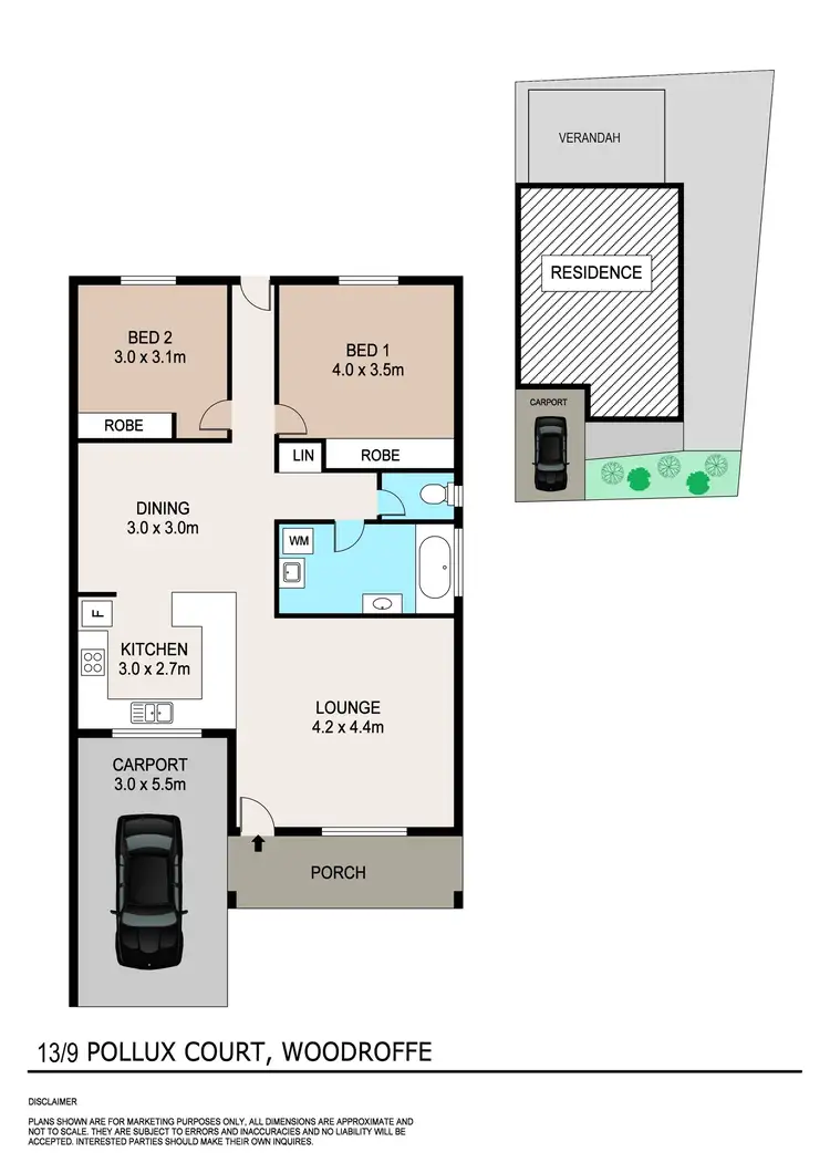 Floorplan of Homely unit listing, 13/9 Pollux Court, Woodroffe NT 830