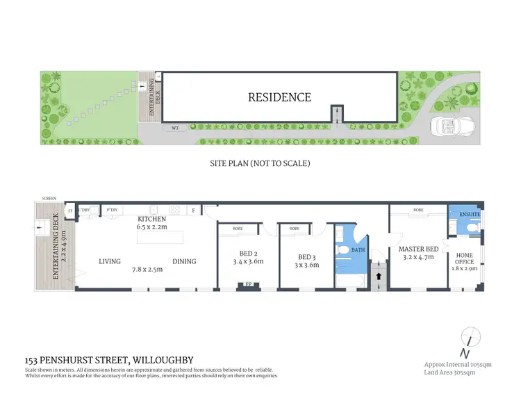 Floorplan of Homely semi-detached listing, 153 Penshurst Street, Willoughby NSW 2068