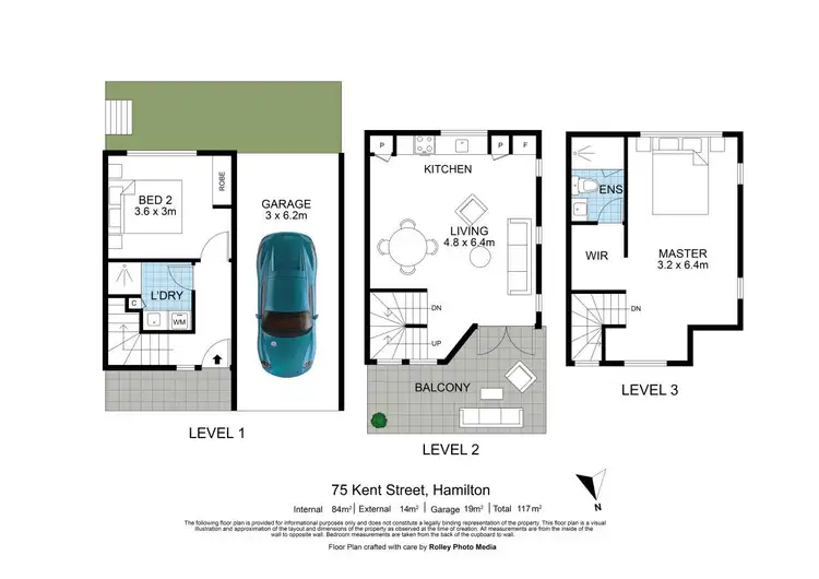 Floorplan of Homely townhouse listing, 75 Kent Street, Hamilton QLD 4007