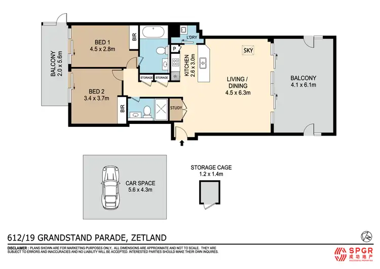 Floorplan of Homely apartment listing, 612/17 Grandstand Parade, Zetland NSW 2017