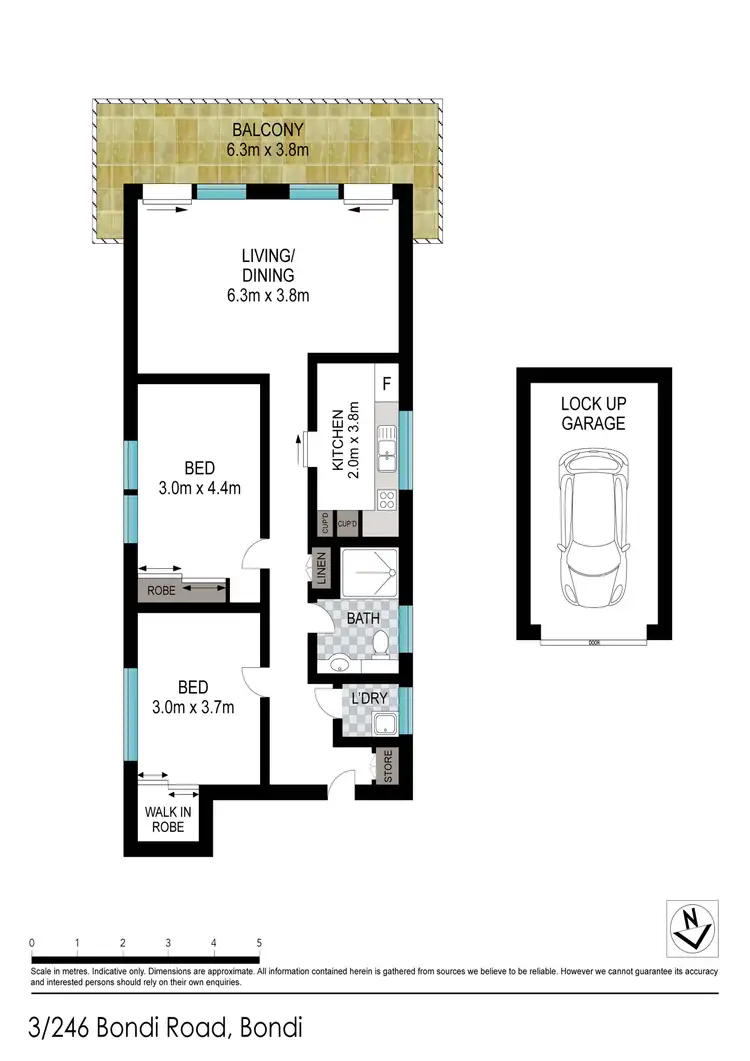 Floorplan of Homely apartment listing, 3/246 Bondi Road, Bondi NSW 2026