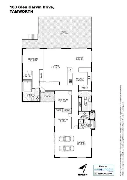 Floorplan of Homely house listing, 103 Glengarvin Drive, Tamworth NSW 2340