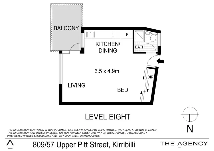 Floorplan of Homely studio listing, 809/57 Upper Pitt Street, Kirribilli NSW 2061