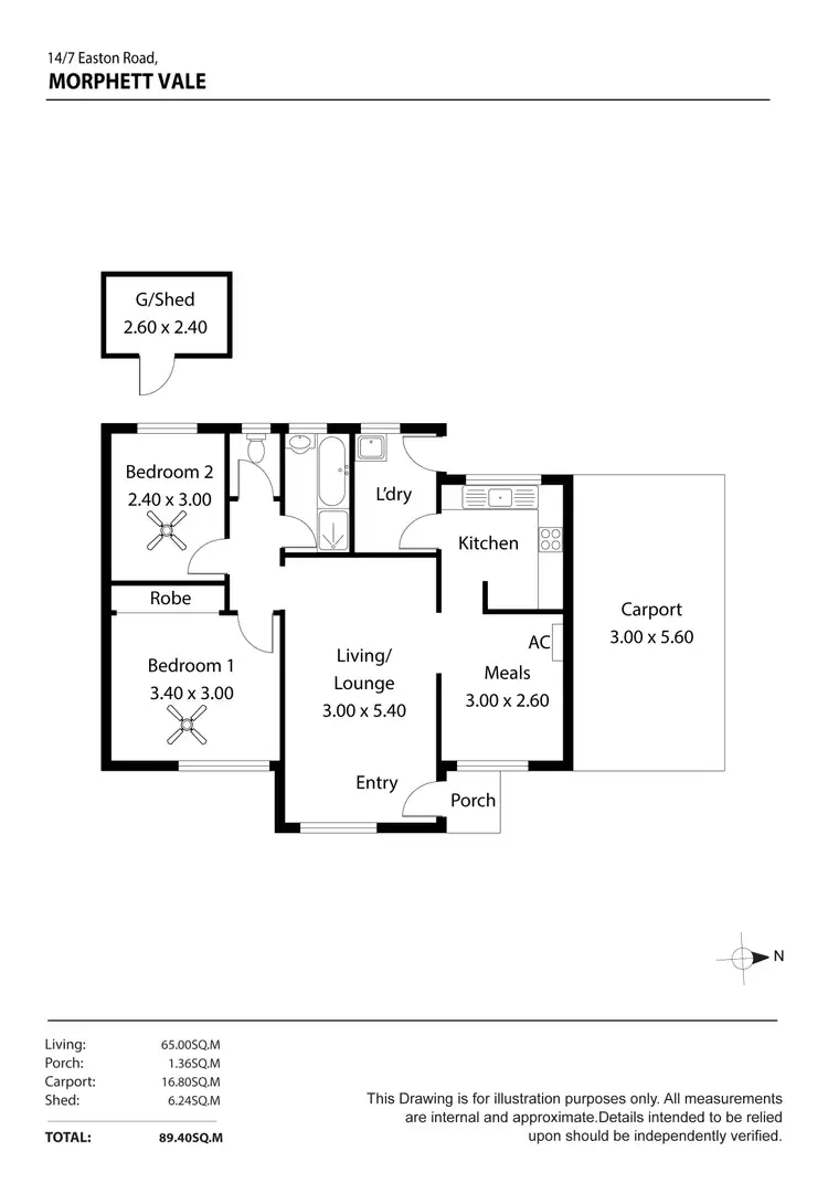 Floorplan of Homely apartment listing, 14/7 Easton Road, Morphett Vale SA 5162