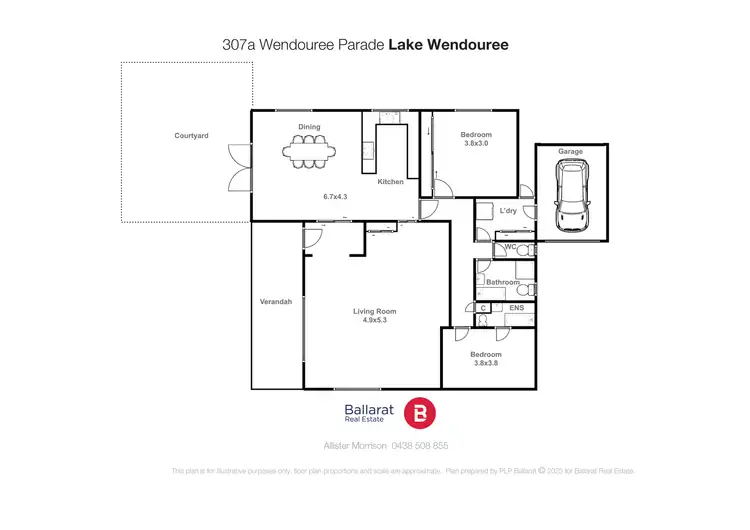 Floorplan of Homely townhouse listing, 307A Wendouree Parade, Lake Wendouree VIC 3350