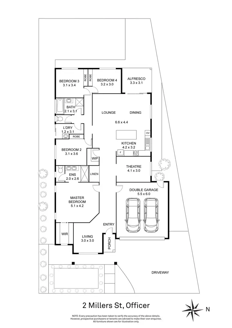 Floorplan of Homely house listing, 2 Miller Street, Officer VIC 3809