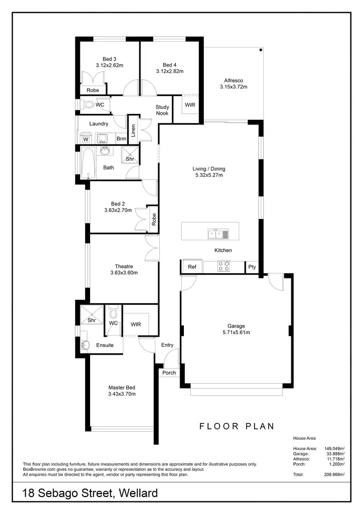 Floorplan of Homely house listing, 18 Sebago Street, Wellard WA 6170