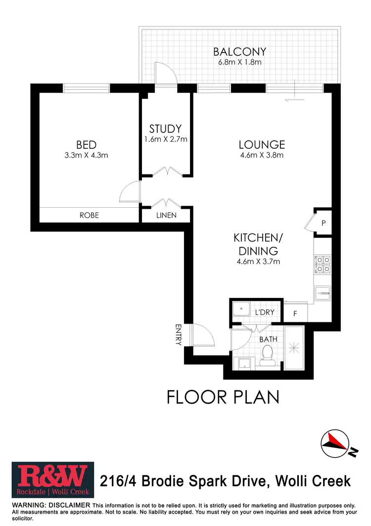 Floorplan of Homely unit listing, 216/4 Brodie Spark Drive, Wolli Creek NSW 2205