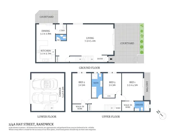 Floorplan of Homely townhouse listing, 2/4A Hay Street, Randwick NSW 2031
