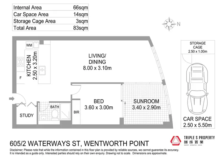 Floorplan of Homely apartment listing, 605/2 Waterways Street, Wentworth Point NSW 2127