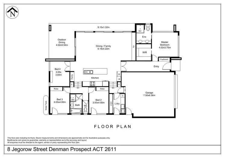 Floorplan of Homely house listing, 8 Jegorow Street, Denman Prospect ACT 2611