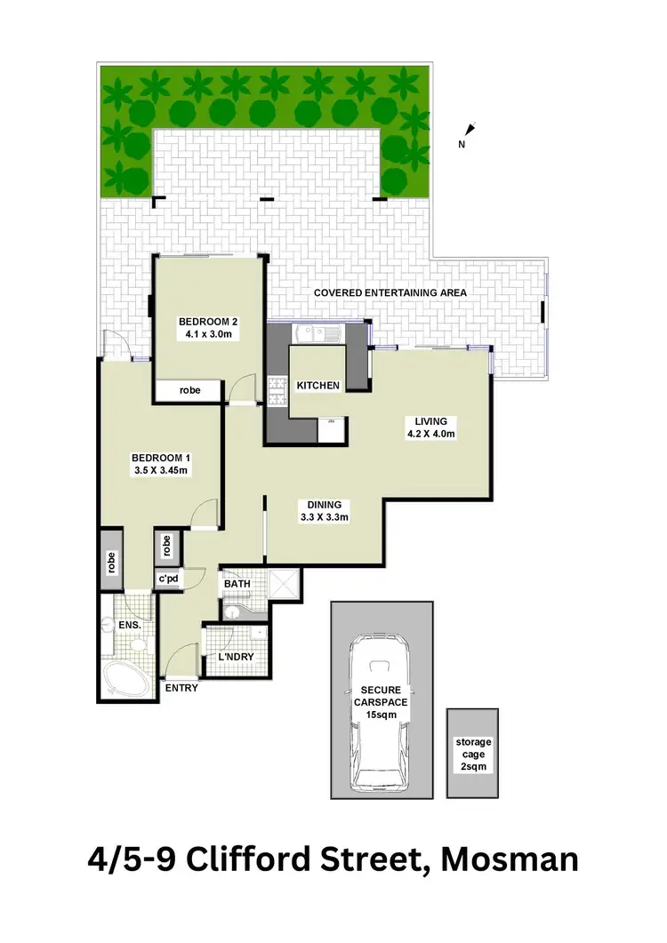 Floorplan of Homely unit listing, 4/5-9 Clifford Street, Mosman NSW 2088