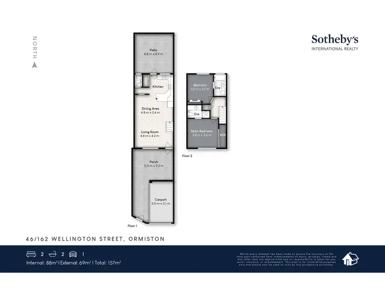 Floorplan of Homely townhouse listing, 46/164-172 Wellington Street, Ormiston QLD 4160