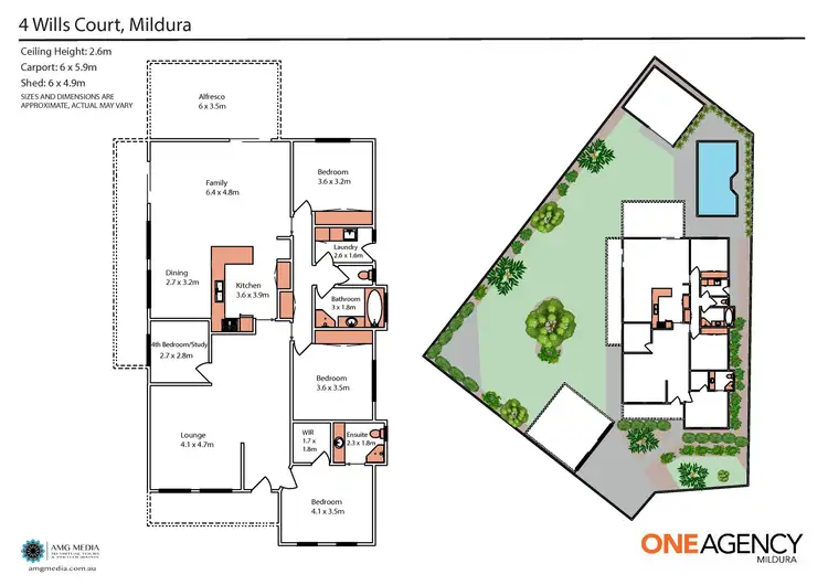 Floorplan of Homely house listing, 4 Wills Court, Mildura VIC 3500