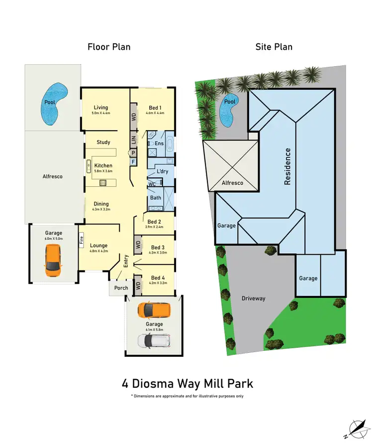 Floorplan of Homely house listing, 4 Diosma Way, Mill Park VIC 3082