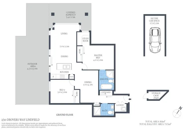 Floorplan of Homely apartment listing, 2/10 Drovers Way, Lindfield NSW 2070