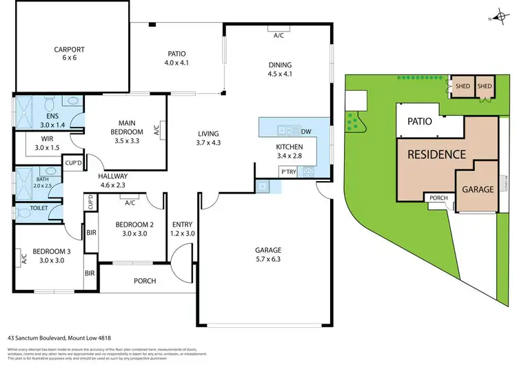 Floorplan of Homely house listing, 43 Sanctum Boulevard, Mount Low QLD 4818