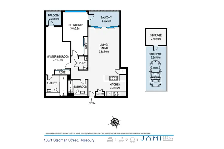 Floorplan of Homely apartment listing, 108/1 Stedman Street, Rosebery NSW 2018