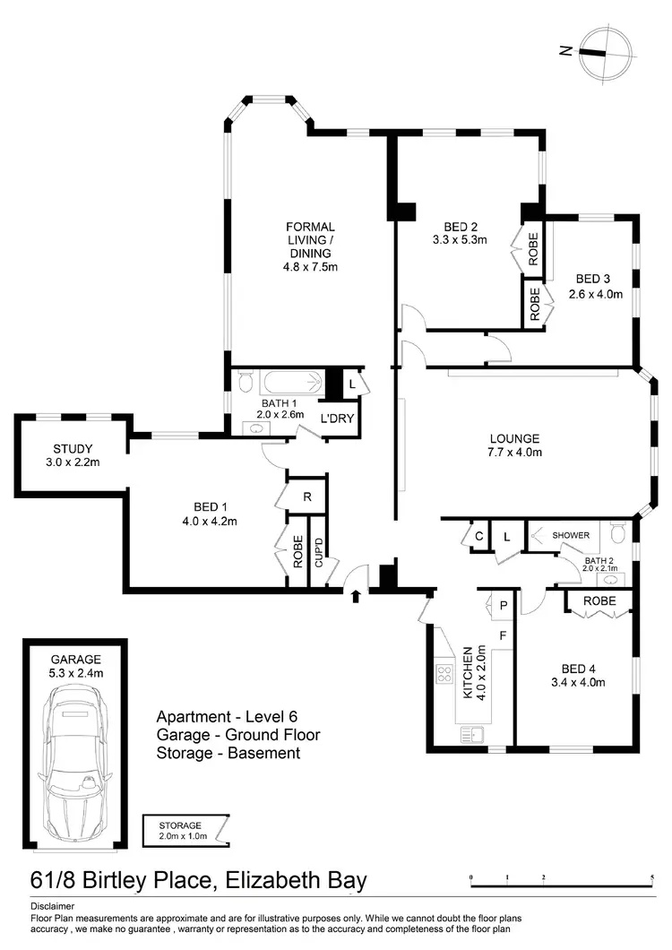 Floorplan of Homely apartment listing, 61/8 Birtley Place, Elizabeth Bay NSW 2011