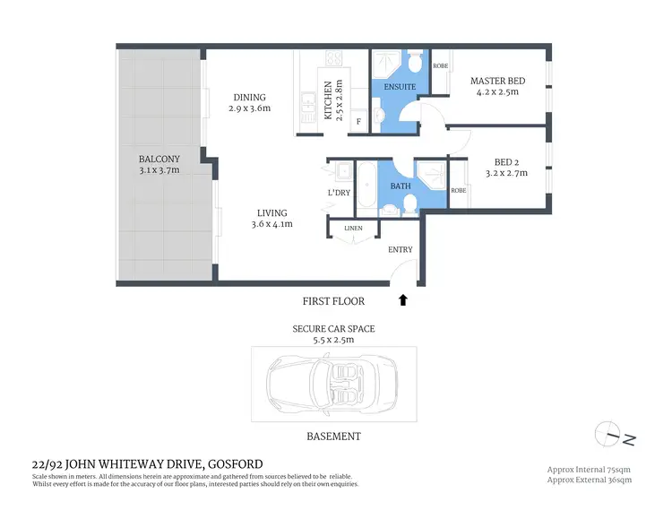 Floorplan of Homely apartment listing, 22/92 John Whiteway Drive, Gosford NSW 2250